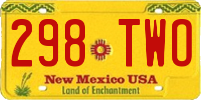 NM license plate 298TWO