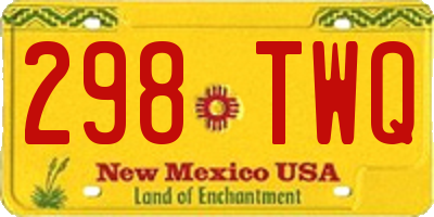 NM license plate 298TWQ