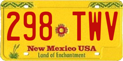 NM license plate 298TWV