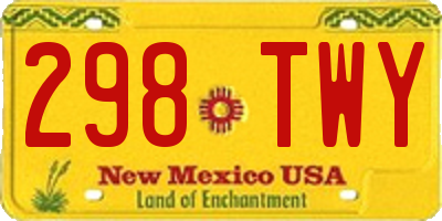 NM license plate 298TWY