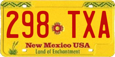 NM license plate 298TXA