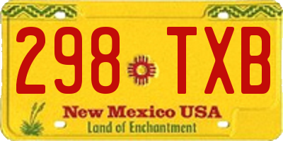 NM license plate 298TXB
