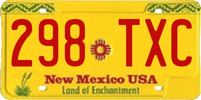 NM license plate 298TXC