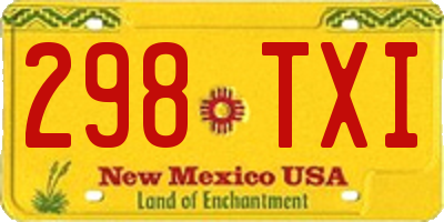 NM license plate 298TXI