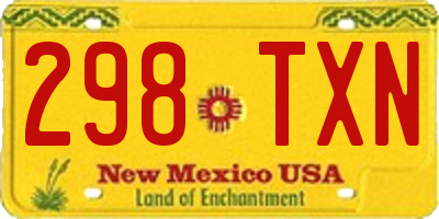 NM license plate 298TXN