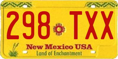 NM license plate 298TXX