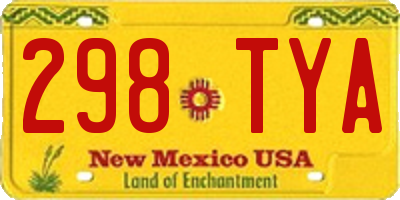 NM license plate 298TYA