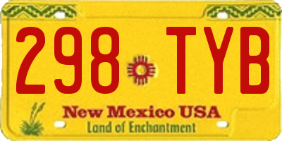 NM license plate 298TYB