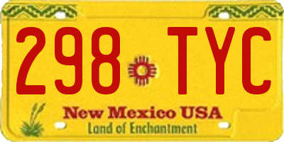 NM license plate 298TYC