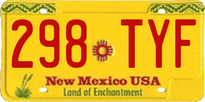 NM license plate 298TYF