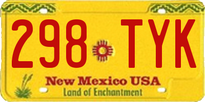 NM license plate 298TYK
