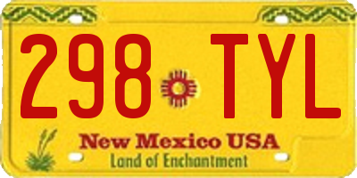 NM license plate 298TYL