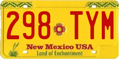 NM license plate 298TYM