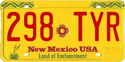NM license plate 298TYR