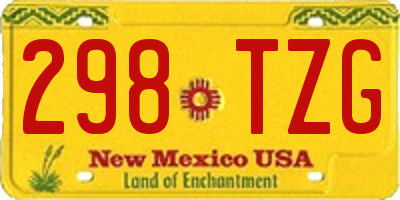NM license plate 298TZG