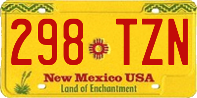 NM license plate 298TZN