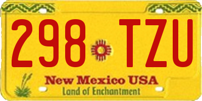 NM license plate 298TZU