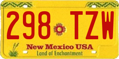 NM license plate 298TZW