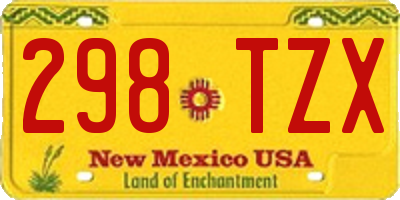 NM license plate 298TZX