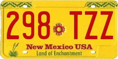 NM license plate 298TZZ