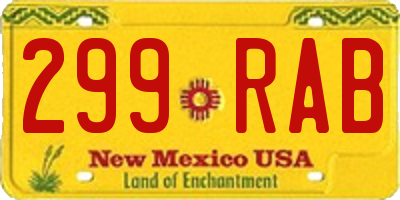 NM license plate 299RAB