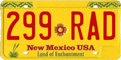 NM license plate 299RAD