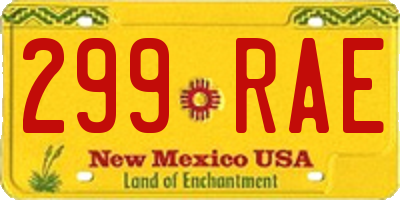 NM license plate 299RAE