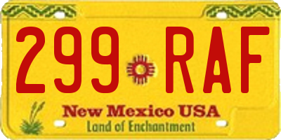 NM license plate 299RAF