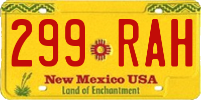 NM license plate 299RAH
