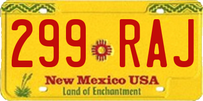 NM license plate 299RAJ