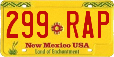 NM license plate 299RAP