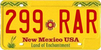NM license plate 299RAR
