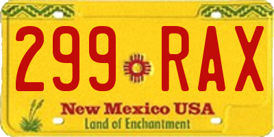 NM license plate 299RAX