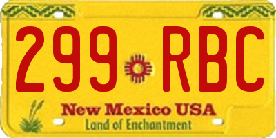 NM license plate 299RBC