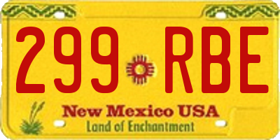 NM license plate 299RBE