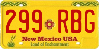NM license plate 299RBG