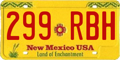 NM license plate 299RBH