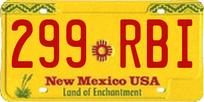 NM license plate 299RBI