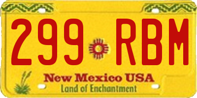 NM license plate 299RBM