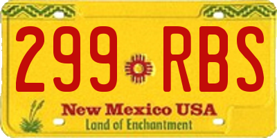 NM license plate 299RBS