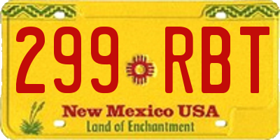NM license plate 299RBT
