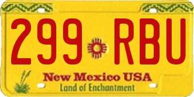 NM license plate 299RBU