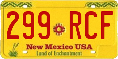 NM license plate 299RCF