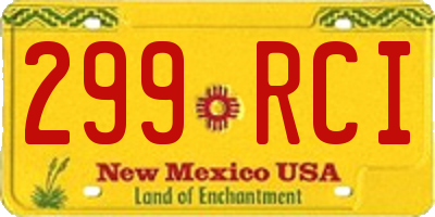NM license plate 299RCI