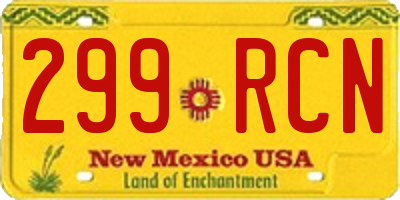 NM license plate 299RCN