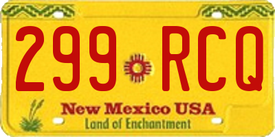 NM license plate 299RCQ
