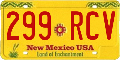 NM license plate 299RCV