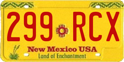 NM license plate 299RCX