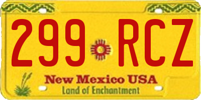 NM license plate 299RCZ