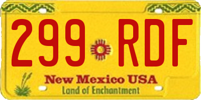 NM license plate 299RDF